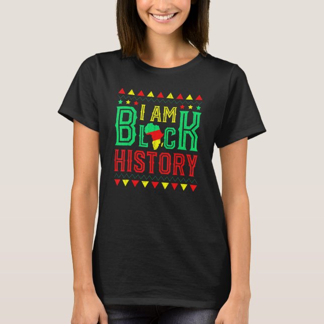 Jag är Black History Month African American Pride  T Shirt (Framsida)