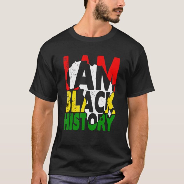 Jag är Black History Month African American Pride  T Shirt (Framsida)
