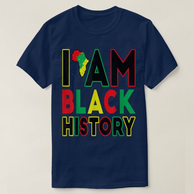 Jag är Black History Month African American Pride  T Shirt (Design framsida)