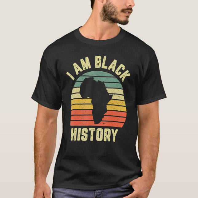 Jag är Black History Month Afro African Pride Boys T Shirt (Framsida)