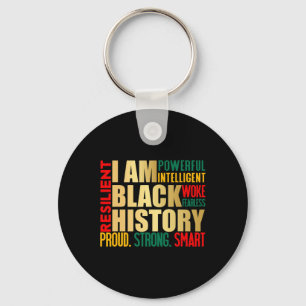Jag är Black History Month American African Pride Nyckelring