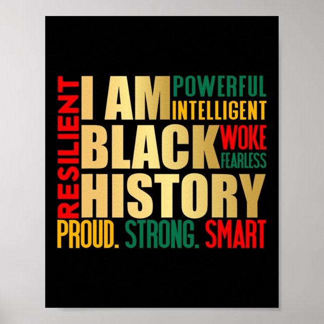 Jag är Black History Month American African Pride  Poster (Framsidan)