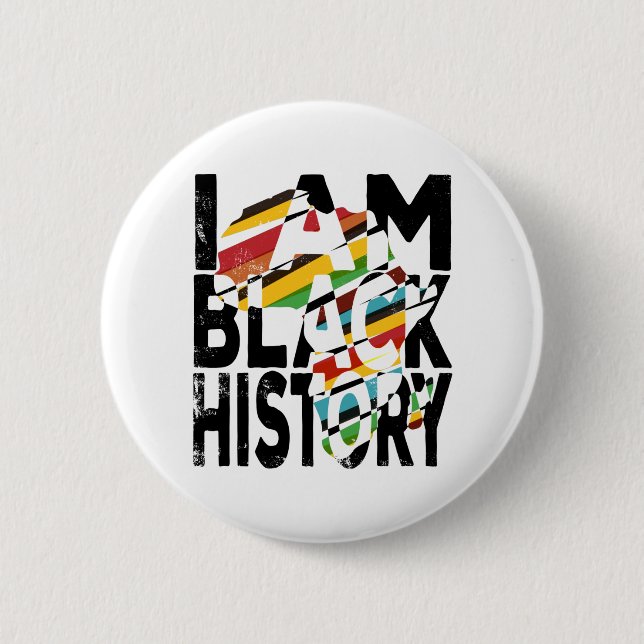 Jag är Black History Month Black Pride Knapp (Framsida)