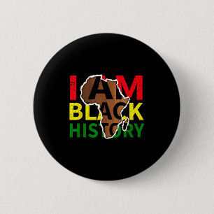 Jag är Black History Month Blm Afroamerikanska Män Knapp