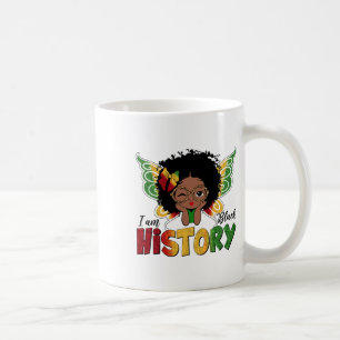 Jag är Black History Month Cute Melanin Afro Girl Kaffemugg