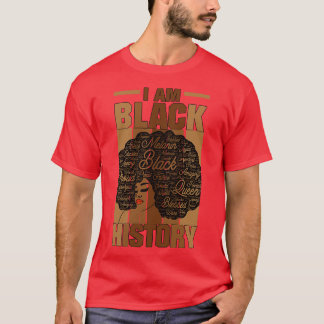 Jag är Black History Month Ord i Afro T Shirt