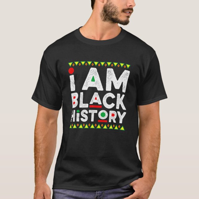 Jag är Black History Month Pride African American  T Shirt (Framsida)