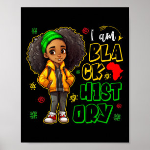 Jag är Black History Month Tonåring Kids Girls Afr Poster