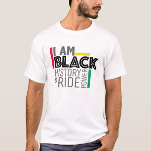 Jag är Black History Power Pride Afro American Mel T Shirt