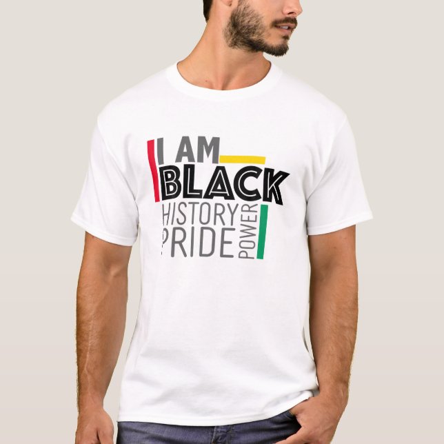 Jag är Black History Power Pride Afro American Mel T Shirt (Framsida)