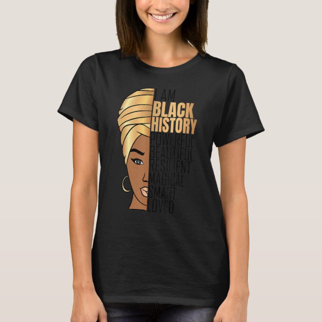 Jag är Black History Powerls Girls Black Hist T Shirt (Framsida)