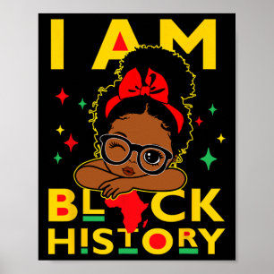 Jag är Black History Shirt För barn Girls Black Hi Poster