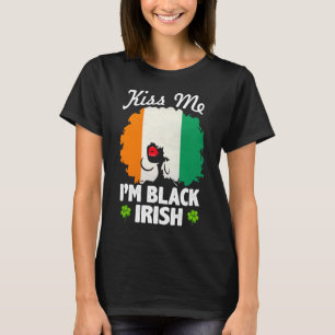 Jag är Black Irish St patrick's day, African Woman T Shirt