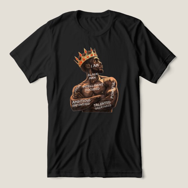 Jag är Black Man T Shirt (Design Framsida)