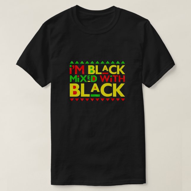 Jag är Black Mixed med Black T-Shirt (Design framsida)