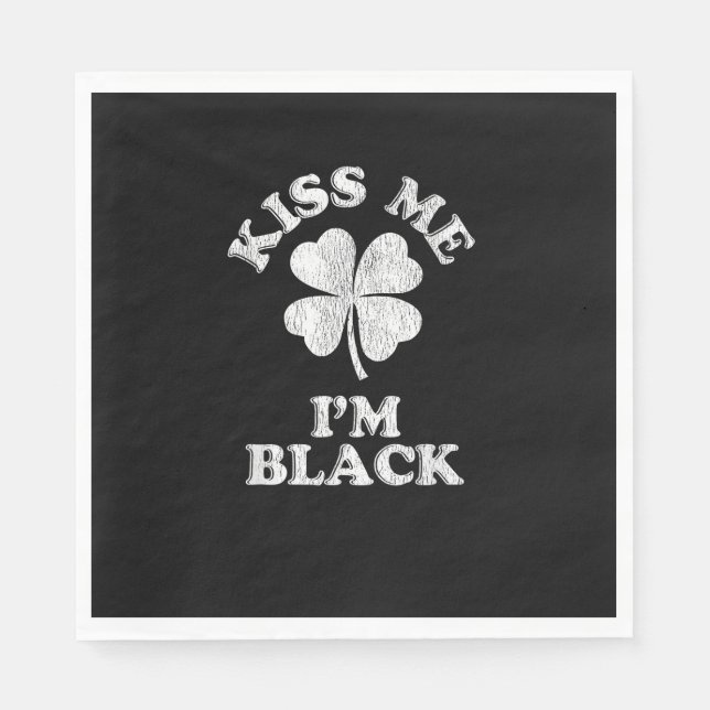 Jag är Black T-Shirt Pappersservett (Framsidan)