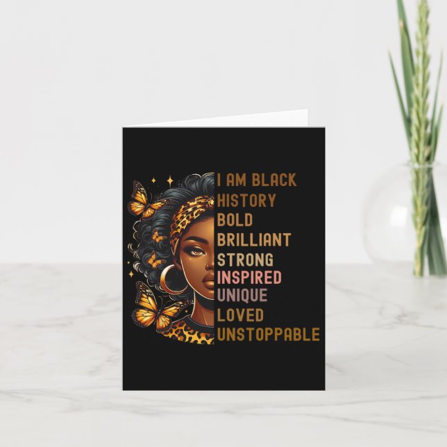 Jag är Black Woman Benice Magic Intelligent Black Kort (Framsida)