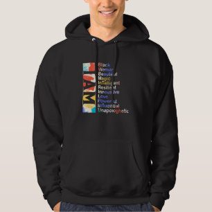 Jag är Black Woman Bevackra Magic Influential Unap Hoodie