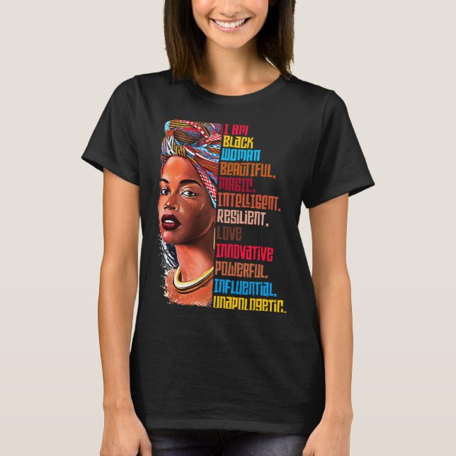 Jag är Black Woman Black History Month Educated Bl T Shirt (Framsida)