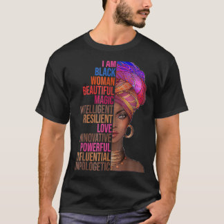Jag är Black Woman Black History Month Queen Melan T Shirt