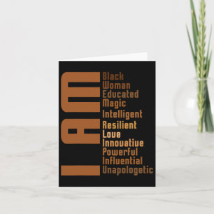 Jag är Black Woman Educated Black History African Kort