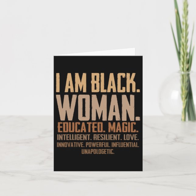 Jag är Black Woman Educated Magic Junth Black Hist Kort (Framsida)