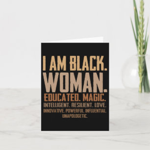 Jag är Black Woman Educated Magic Junth Black Hist Kort