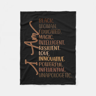 Jag är Black Woman Educated Melanin Black History  Fleecefilt