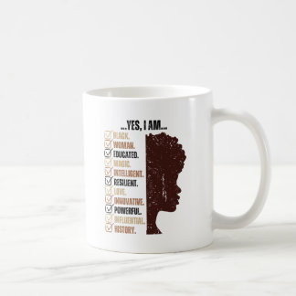 Jag är Black Woman Educated Melanin Black History Kaffemugg