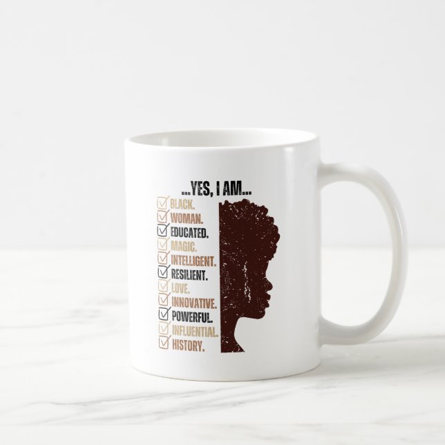 Jag är Black Woman Educated Melanin Black History Kaffemugg (Höger)