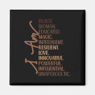 Jag är Black Woman Educated Melanin Black History  Magnet