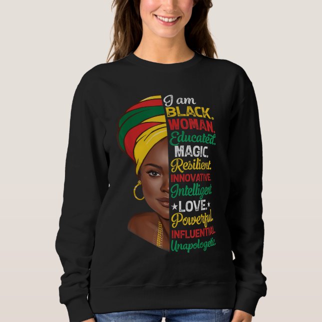 Jag är Black Woman Educated Melanin Black History  T Shirt (Framsida)