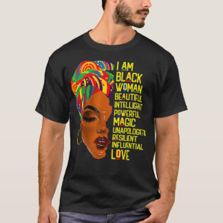 Jag är Black Woman Melanin African American BHM Af T Shirt