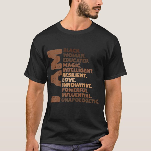 Jag är Black Woman Melanin Afrika Pride History BH T Shirt (Framsida)
