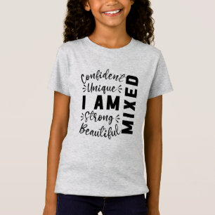 Jag är blandad, unik, stark fågellik, rasmässig t shirt