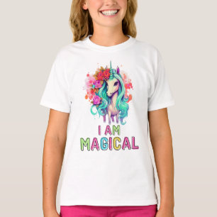 Jag är Blommigt Unicorn T Shirt