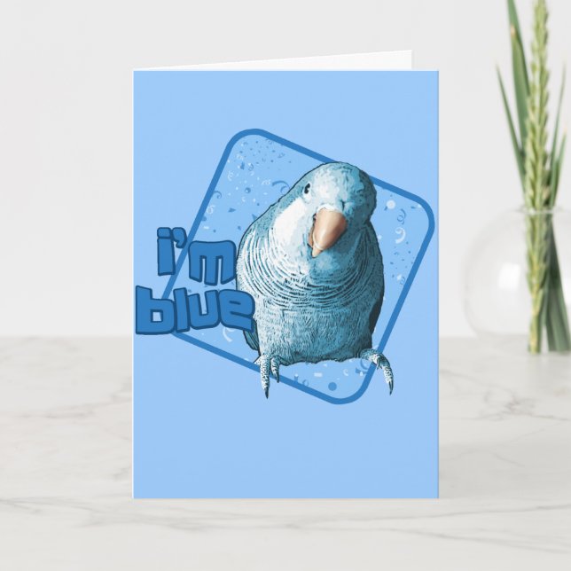 Jag är Blue Quaker Parakeet Card Kort (Framsida)