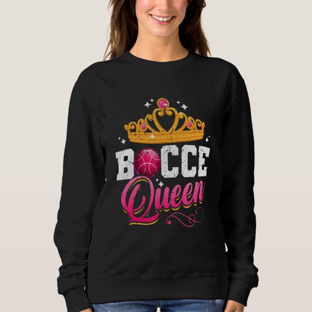 Jag är Bocce Queen Italienska Bowling Game Bocce T Shirt (Framsida)