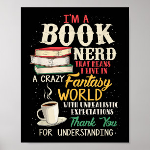 Jag är Bok Nerd - Bok Älskare - Literatur Poster