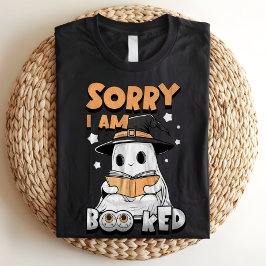 Jag är bokad bokmask Halloween Ghost Boo Pun T Shirt
