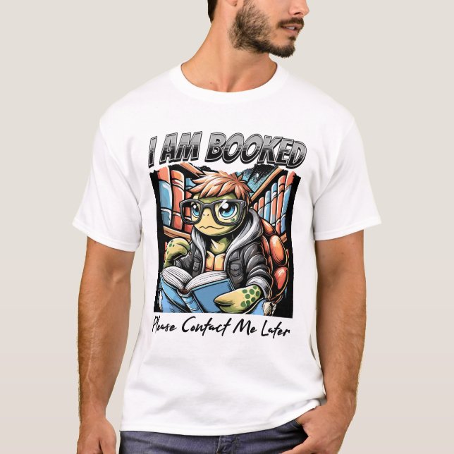 Jag är bokad: Turtle Scholar i Stil T Shirt (Framsida)