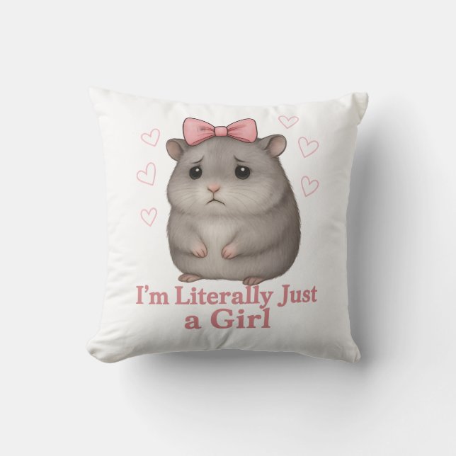 Jag är bokstavligen bara en tjej ledsen hamster ro kudde (Framsida)
