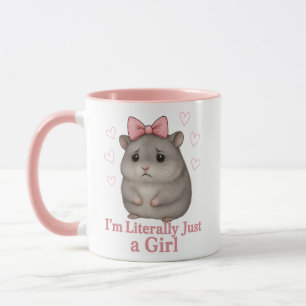 Jag är bokstavligen bara en tjej ledsen hamster ro mugg