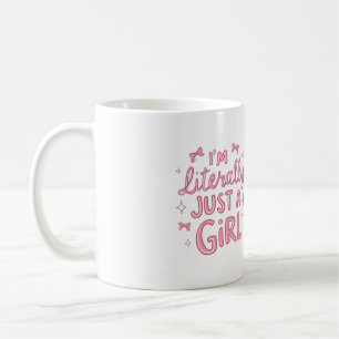 Jag är bokstavligen bara en tjej Rosa band estetis Kaffemugg