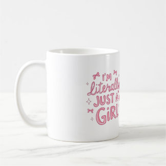Jag är bokstavligen bara en tjej Rosa band estetis Kaffemugg