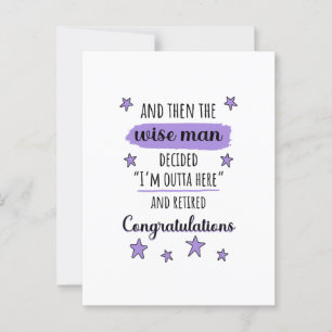 "Jag är borta härifrån" Rolig pension Vykort