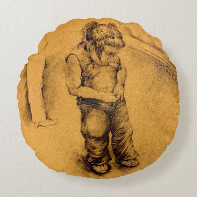 Jag är Borttappad i Le Tianguie, Mexiko Rund Kudde (Framsidan)