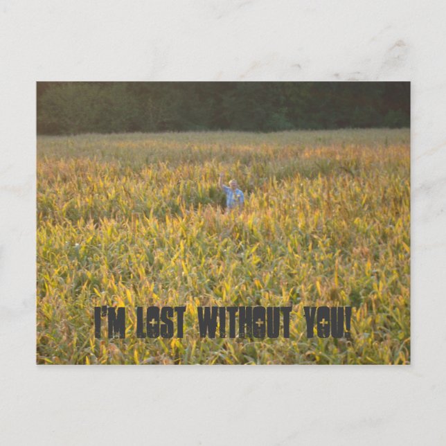 Jag är Borttappad utan dig! Vykort (Framsida)