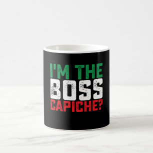 Jag är bossen capiche rolig italiensk kaffemugg