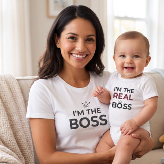 Jag är Bossmamman Rolig Moderskap Matchning T Shirt